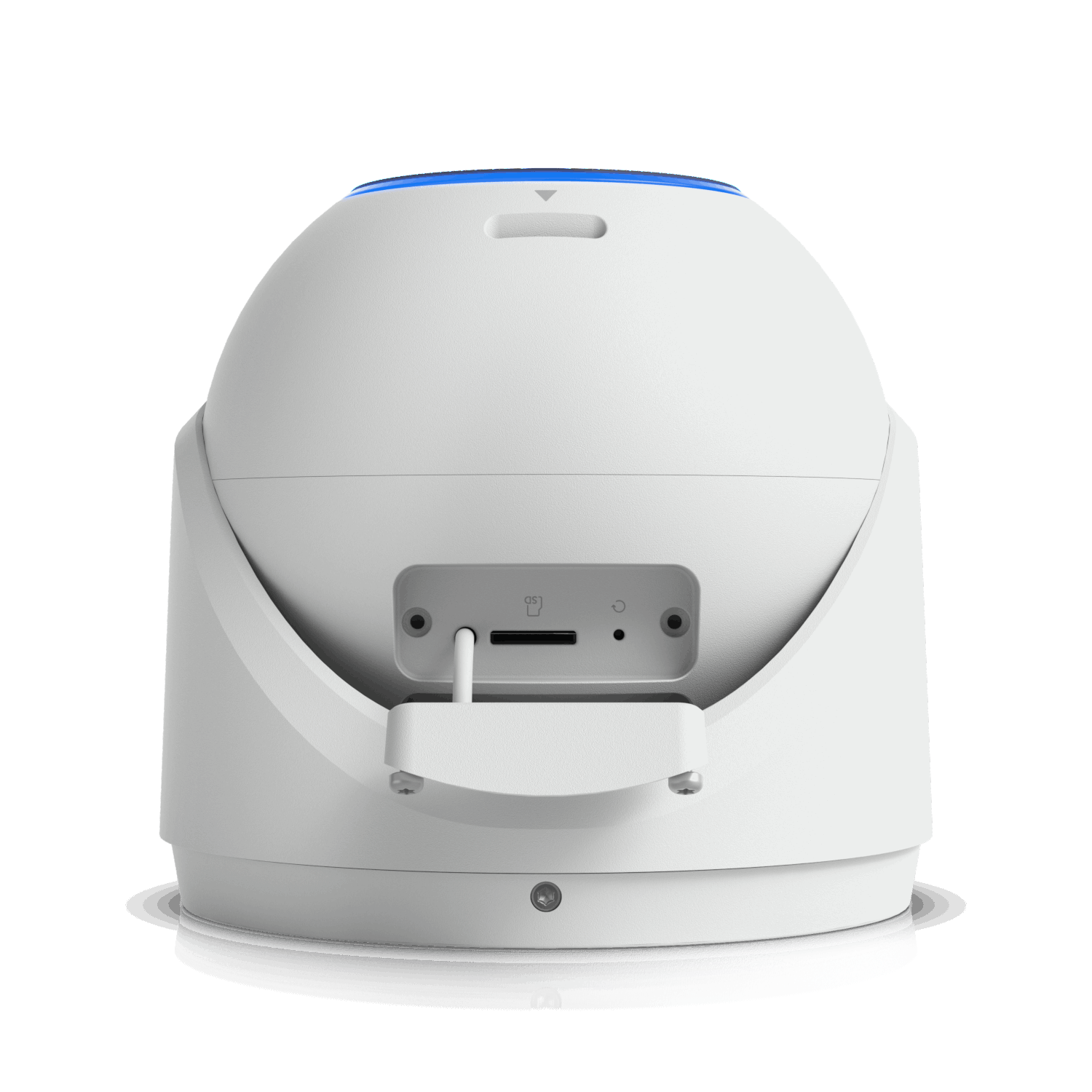 Rear view of Ubiquiti UniFi Protect G6 Pro Turret Camera with ports and SD slot
