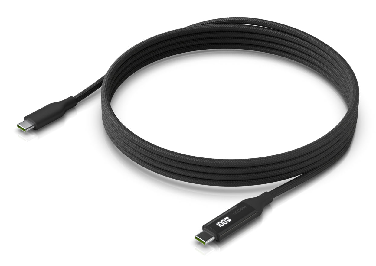 Ubiquiti UACC-CABLE-USB-100W-2M-BK | UACC-CABLE-USB-100W, USB-C Cable, 100W, 2m, Black