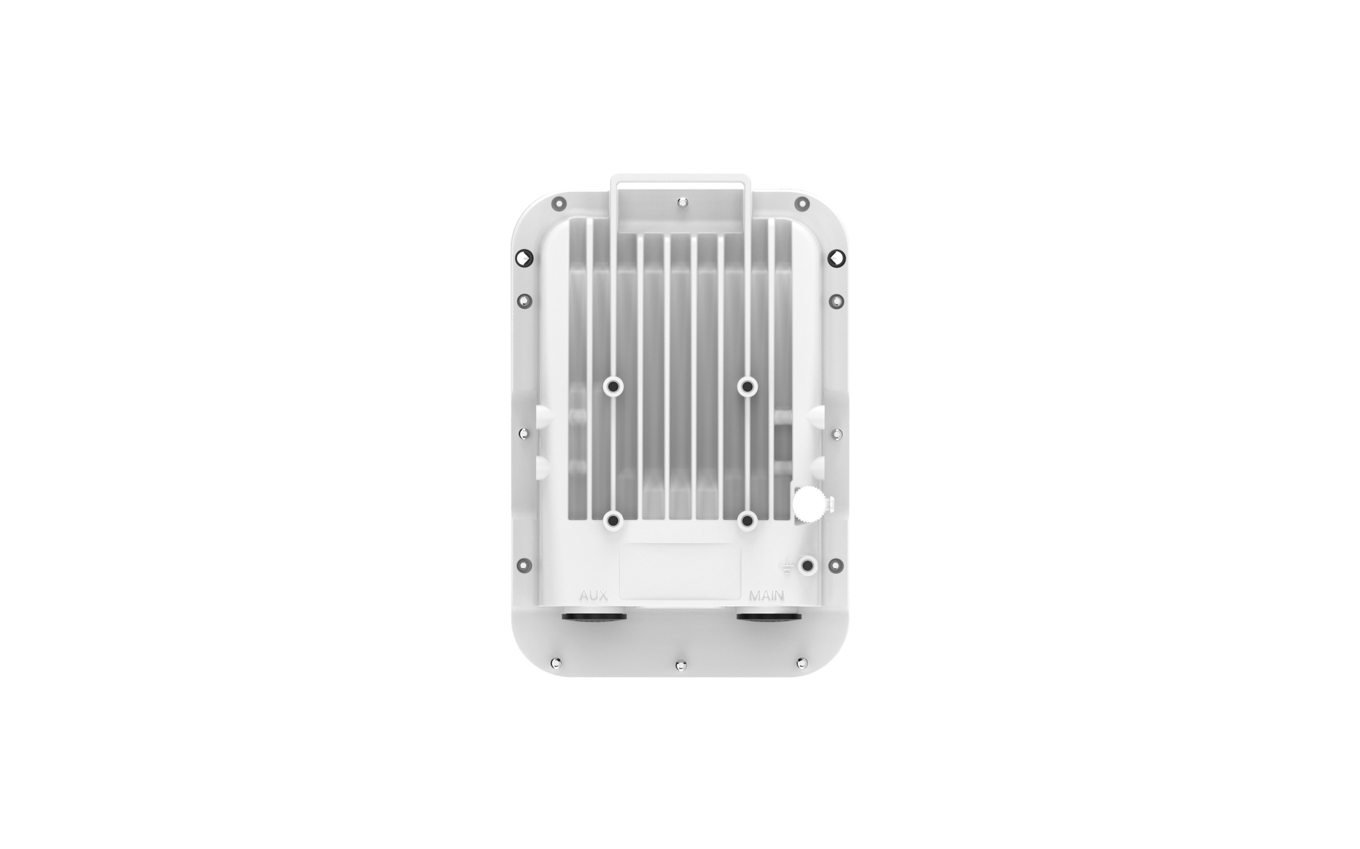Cambium cnWave 60GHz V2000 client node back view with cooling fins