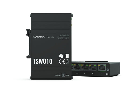 Teltonika TSW010000000 | TSW010 DIN Rail Switch, 5 x 10/100 Fast Ethernet PoE Ports