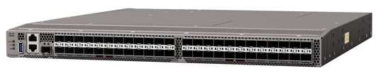 Gray cisco catalyst 9500 series switch with multiple ethernet ports featured in hpe s0w95a sn6720c 48-port 64gbps fibre channel switch