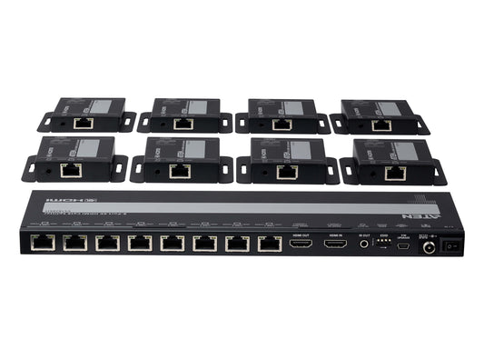ATEN VS1828KIT-AT-U | VS1828KIT 8-Port 4K HDMI over Cat6 Splitter Kit with 8 Receivers