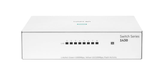 Aruba Instant On R8R46A | 1430 8G PoE 64W Unmanaged Switch with 8 Gigabit Ports