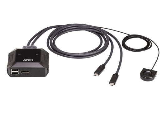 ATEN US3312-AT | US3312 KVM Switch, 2 x USB-C to 1 x DisplayPort, 4K60, Remote Selector