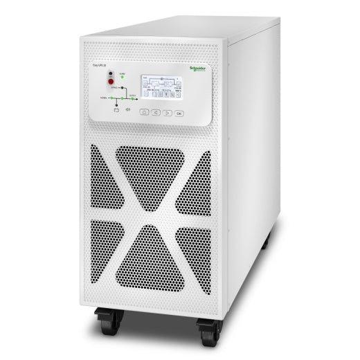 White schneider electric s20r-15kva ups unit with perforated front panel and triangular vents in apc easy ups 3s online double-conversion 10kva