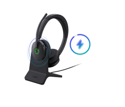Yealink WH68-H-CH wireless headset with glowing blue accents