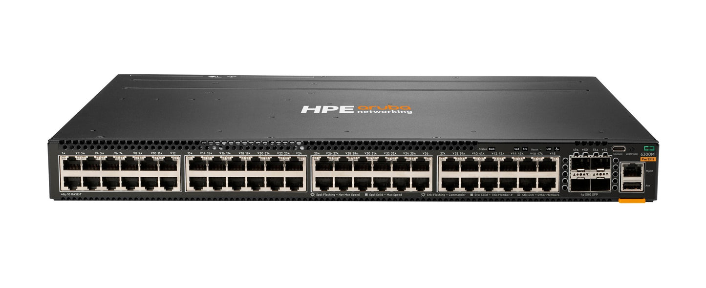 Aruba JL762A | CX 6300M 48x 1GbE, 4x SFP56, L3 Managed, Power-to-Port