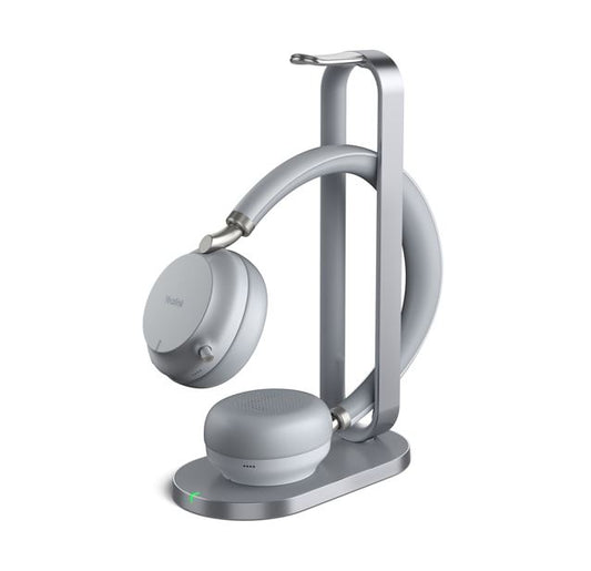 Silver yealink bh72 uc wireless anc stereo headphones with sleek minimalist design and soft-touch matte finish