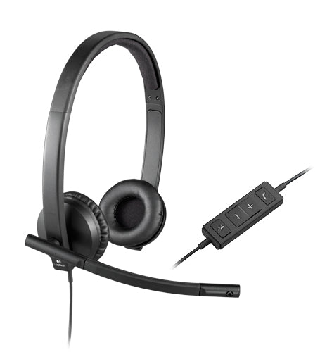Logitech 981-000574 | USB Headset H570e, Wired, Black, Noise-Canceling Mic, Stereo Sound