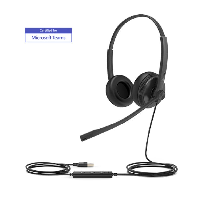 Yealink UH34-D-MS | UH34 Series Dual Headset, Noise Cancelling Microphone, USB-A