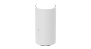 Teltonika CAP700 white cylindrical 5G fixed wireless access Wi-Fi 7 router with minimalist design and subtle branding