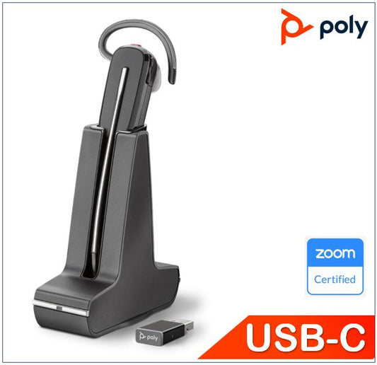 Poly 211207-02 | Savi 8245 UC DECT Headset, USB-C, Wireless, ANC