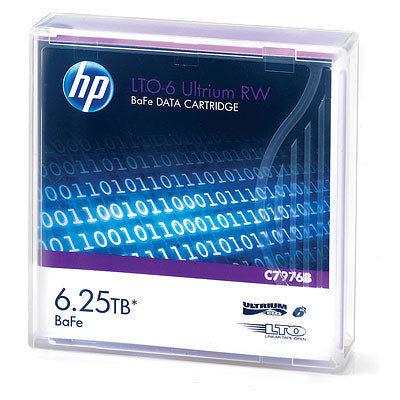 HPE C7976B | LTO-6 Ultrium RW Data Tape, 2.5TB/6.25TB Capacity, 1.27cm Width