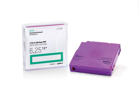 HPE C7976A | LTO-6 Ultrium RW Data Tape, 6.25TB Capacity, 1.26cm Size