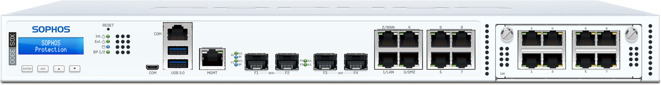 Sophos XGS 3300 XG3CTCHAU security appliance rear with ethernet ports