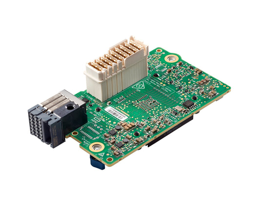 Green printed circuit board with white and black connectors and electronic components for hpe synergy 4820c network adapter