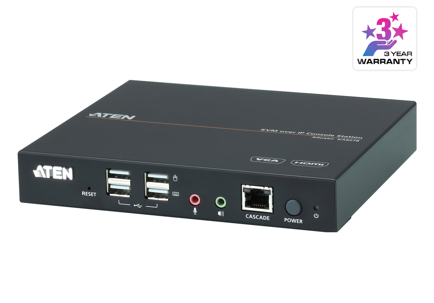 ATEN KA8278-AX-U | KA8278 Dual€‘View USB KVM Console Station, VGA + HDMI, 1080p, 0U Rackmount