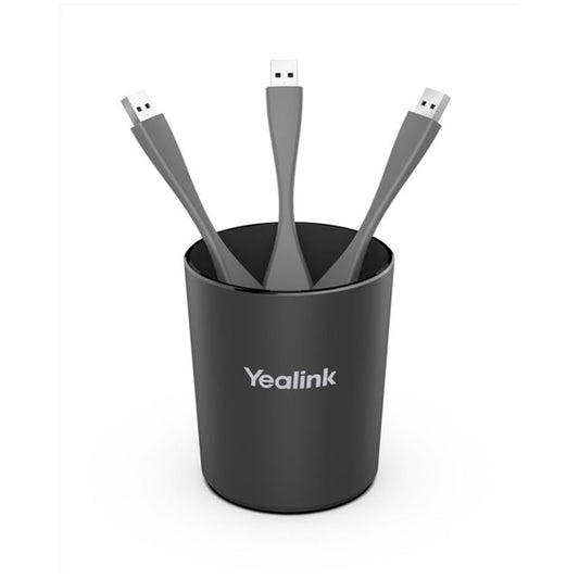 Yealink PRESENTATION-POD-HOLDER WPP30 with black organizer holding 3 gray USB cables
