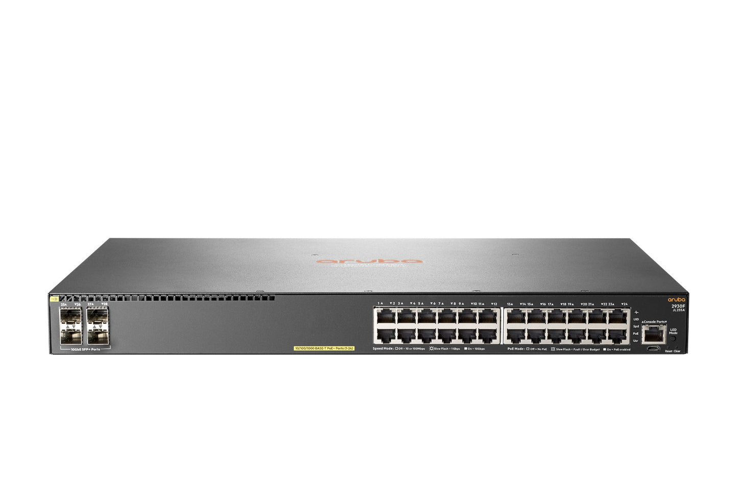 Aruba JL255A#ABG | 2930F 24G PoE+ 4SFP+ L3 Managed Switch, 1U, Gigabit Ethernet