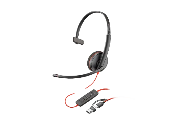 Poly 209744-201 | Blackwire C3210 UC Mono Corded Headset, USB-A