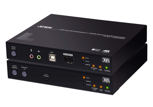 ATEN CE980-AT-U | CE980 Optical KVM Extender, DP/HDMI, True 4K 60Hz, 300 m Fibre, USB