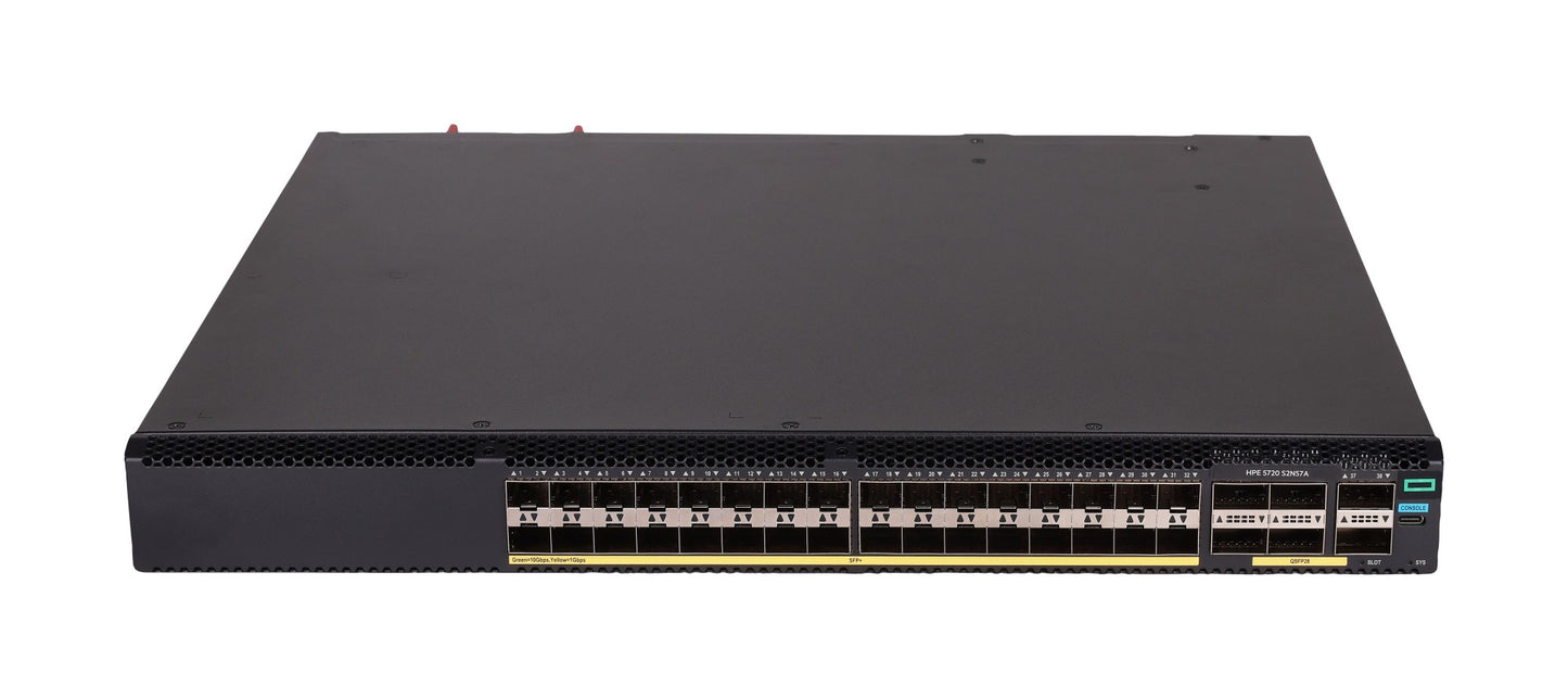 HPE S2N57A | 5720 Series 32 x 1G/10G SFP+ Ports, 6 x 100G QSFP28 Ports, Data Center Switch