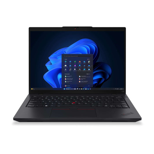 Black Lenovo ThinkPad L14 Gen 6 laptop with red TrackPoint