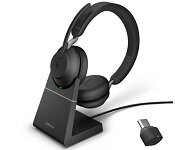 Jabra 26599-989-989 Evolve2 65 - UC Stereo - Black - Link 380 USB-A and Charging Stand USB-A