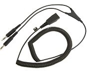 Jabra 8734-599 Cord QD PC Cord to dual 3.5 mm Jack coiled cord