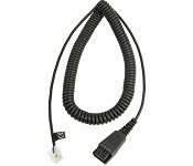 Jabra 19/01/8800 Quick Disconnect (QD) to Modular (RJ) Coiled Bottom Cord, 2 Meter