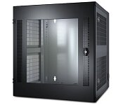APC AR100 NetShelter WX 13U w/Threaded Hole Vertical Mounting Rail Glass Front Door Black