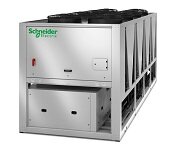 APC BREC Air-Cooled Water Chillers with Axial Fans for Outdoor Installation.
