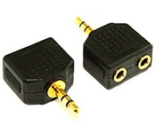 Turbo X CB-MIDI-16-TX 3.5mm Audio Plug To 2 Socket Adaptor