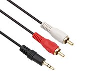 Turbo X CB-MIDI-70-TX 1M 3.5MM Plug to 2 x RCA Plug cable