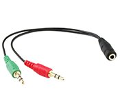 Turbo X CB-MIDI-81-TX 20CM MIC & Earphone to 3.5mm Socket Audio Adaptor