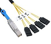 Turbo X CB-MSAS-E-06-TX 1M External Mini SAS HD SFF-8644 to 4 x SATA Cable