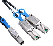 Turbo X CB-MSAS-E-08-TX 1M External Mini SAS HD SFF-8644 to 2 x Mini SAS26 Pin SFF-8088 Cable