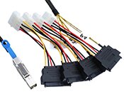 Turbo X CB-MSAS-E-09-TX 50CM External Mini SAS HD SFF-8644 To 4xSAS29F With 4 x Molex Power