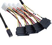 Turbo X CB-MSAS-I-08-TX 1M Internal Mini SAS HD SFF-8643 to 4xSAS29 And Power Cable
