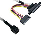 Turbo X CB-MSAS-I-19-TX 100CM 12G Internal Mini SAS HD SFF-8643 to U.2 Plug SFF-8639 + SATA Cable