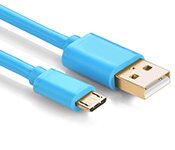 Turbo X CB-MUSB2-1BLU-TX 1M Blue 5V 2A Micro USB 22AWG Fast Charging Cable