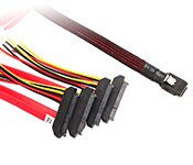 Turbo X CB-SAS-I-13-TX 1M Internal Mini SAS36 Pin SFF-8087 To 4 X SAS29 SFF-8482 and Molex Cable