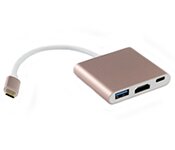 Turbo X CB-U3-1CM-U3HDM-TX 20CM USB 3.1 Type-C Male to HDMI 2.0 + USB 3.0 + Type-C Converter