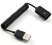 Turbo X CB-USB2-104-TX 1M Coiled USB 2.0 AM-AF Cable