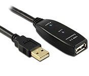 Turbo X CB-USB2EX-15DC-TX 15M USB 2.0 AM-AF Active Extension Cable with DC Jack