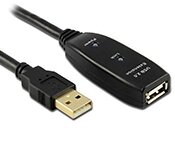 Turbo X CB-USB2EX-25DC-TX 25M USB 2.0 AM-AF Active Extension Cable with DC Jack