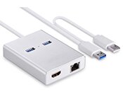 Turbo X CB-USB3-17-TX USB 3.0 To HDMI + Ethernet Converter with 2 Port USB 3.0 Hub