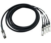 Turbo X CBL-QSFP-4X10GSFP-PASS-3M Dell Compatible 40GBASE-CR4 QSFP+ to (4) 10GBASE-CU Cable Assembly 3 meters Copper TurboX