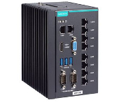 Moxa DRP-A100-E4-8L-T Din-Rail Type, Atom X6425E, 8Gb Ddr4, Comx2, Lanx10, Usb 3.0X3, Vga+Hdmi, 12/24 Vdc