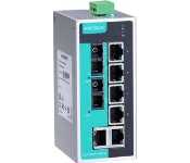 Moxa EDS-208A-SS-SC Unmanaged Ethernet Switch With 6 10/100Baset(X) Ports, 2 100Basefx Single-Mode Ports With Sc Connectors, -10 To 60 C Operating Temperature